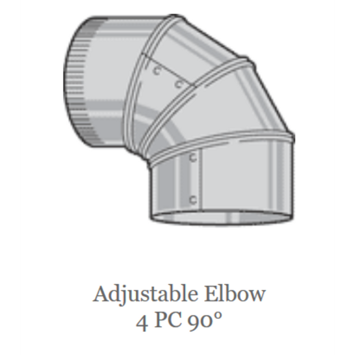 90° 4-PC Adjustable Elbow, 26ga (VE26)